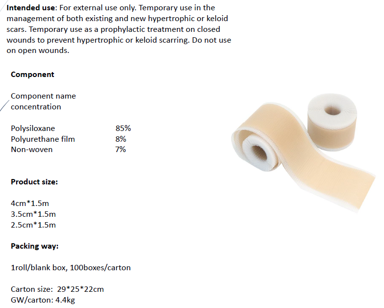 Silicone scar tape